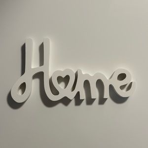 Wall Decor - White HOME Sign